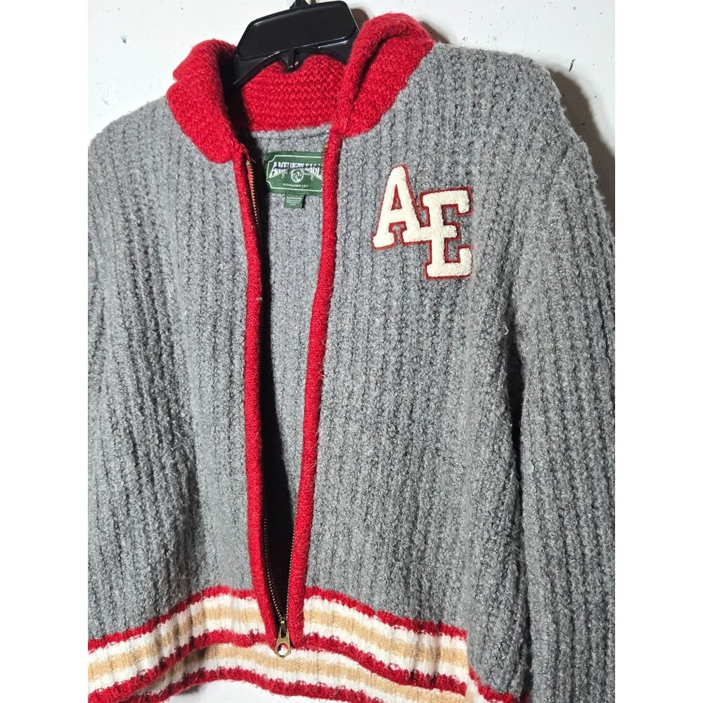 American Eagle Womens Full Zip Varsity Sweater Jacket Size XS Academia Preppy - Picture 5 of 12